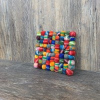 Multics  Tie Dye Felt Square Trivet 